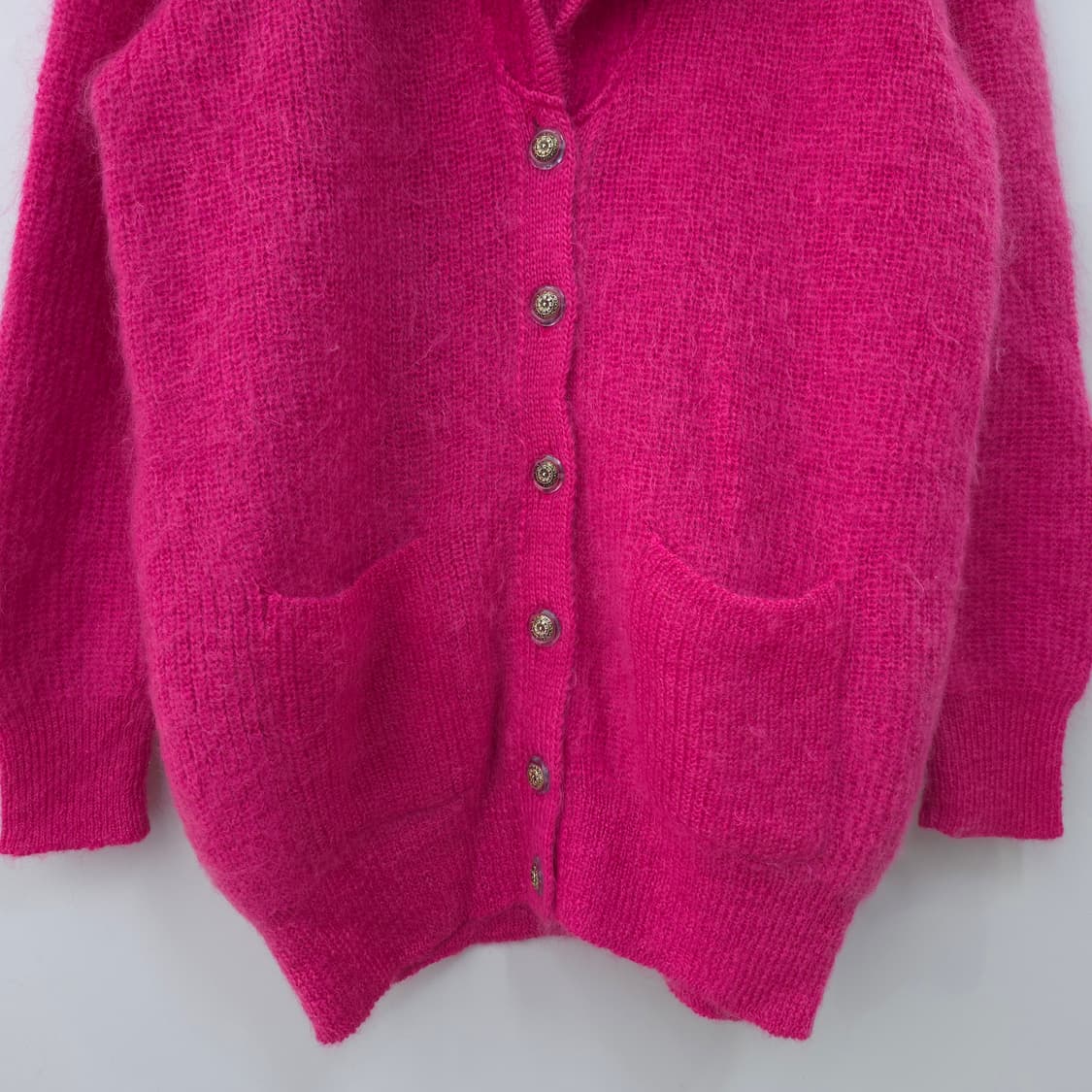 CASTEL ROMANI 핫핑크 키드모헤어 세일러카라 니트가디건 상품이미지4