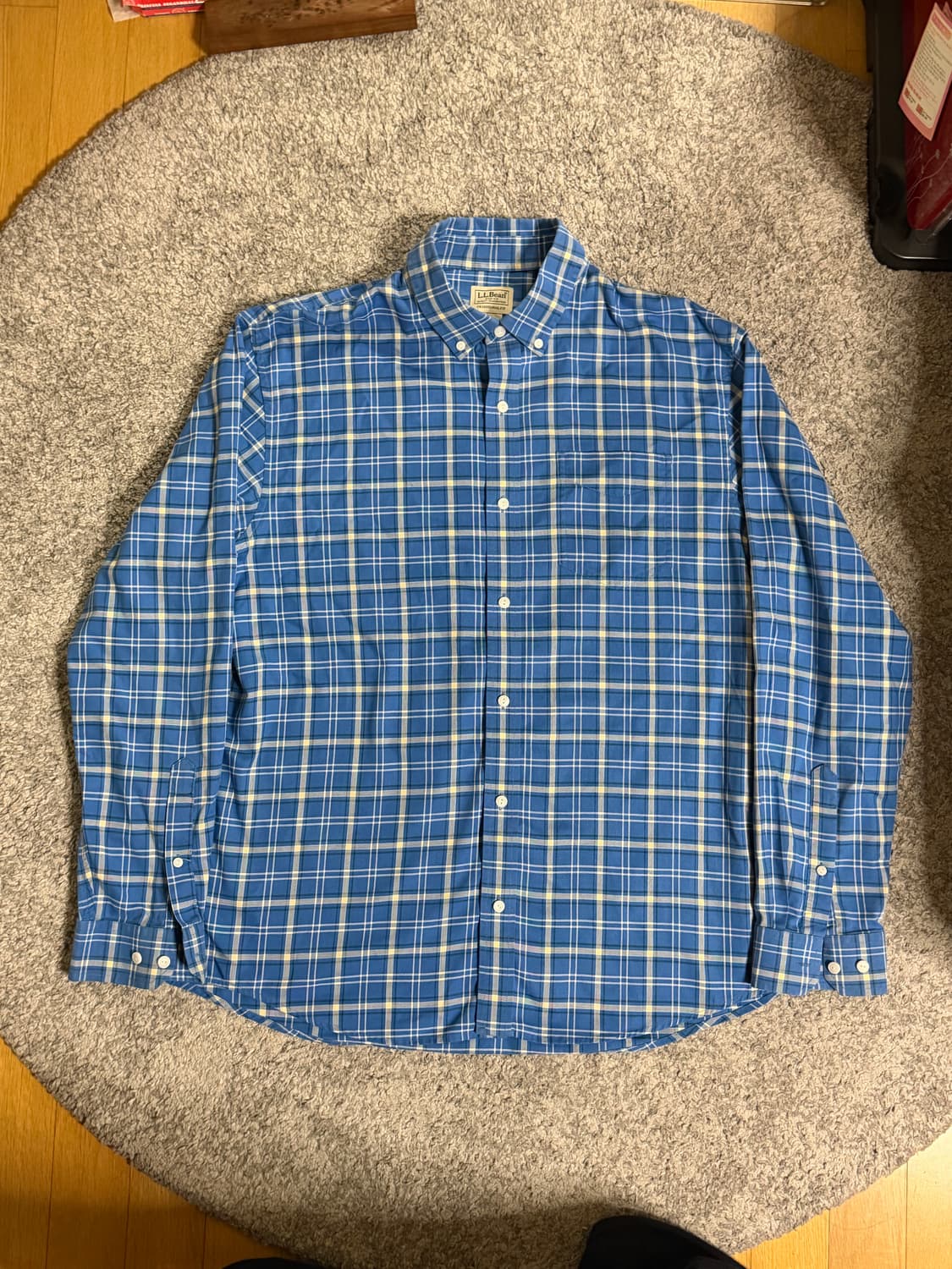 엘엘빈 버튼다운 카라 체크 셔츠 상품이미지1