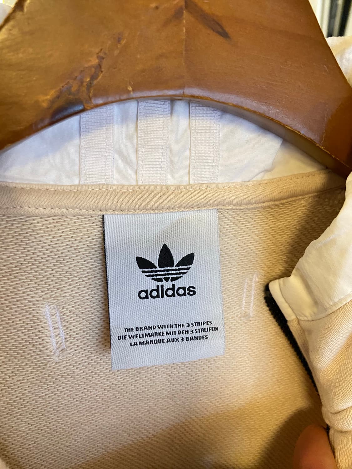 아디다스 하프집업 맨투맨 아이보리 상품이미지3