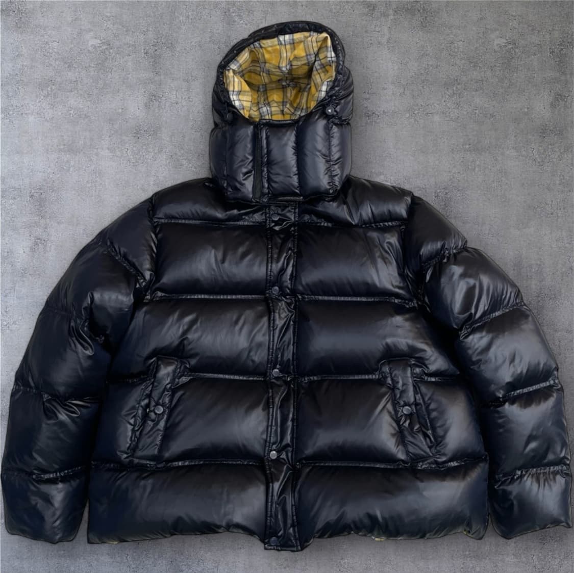 아더에러 ADER ERROR 네이비 옐로체크 17aw 리버시블 푸퍼패딩 상품이미지1