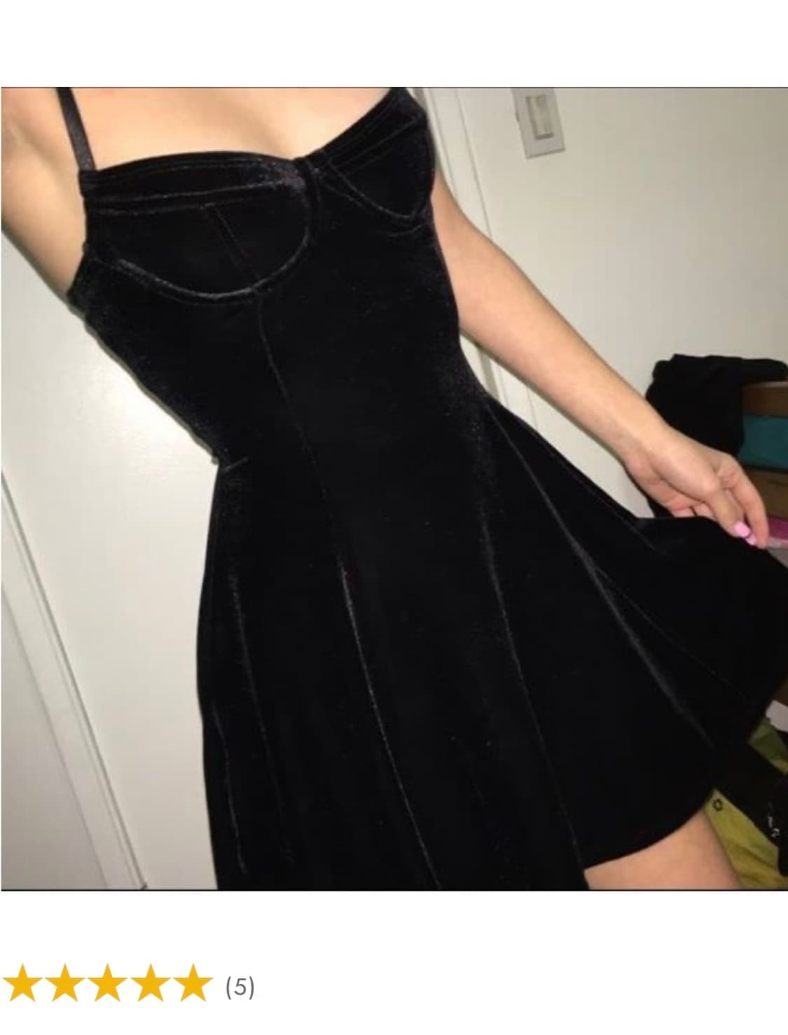 뷔스티에 벨벳 미니 드레스  상품이미지3