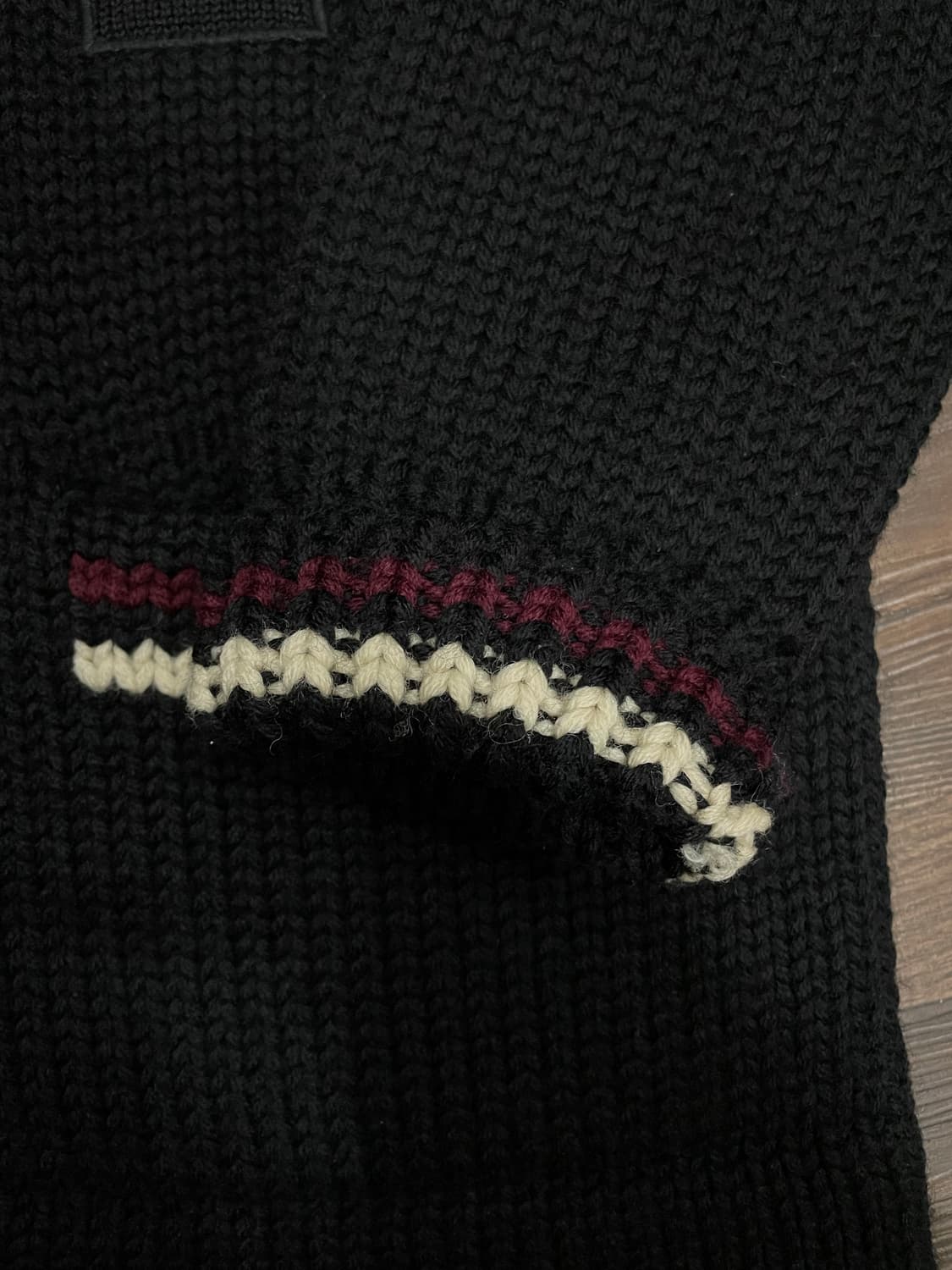 폴로 레터맨 숄카라 스웨터 가디건 블랙 상품이미지5