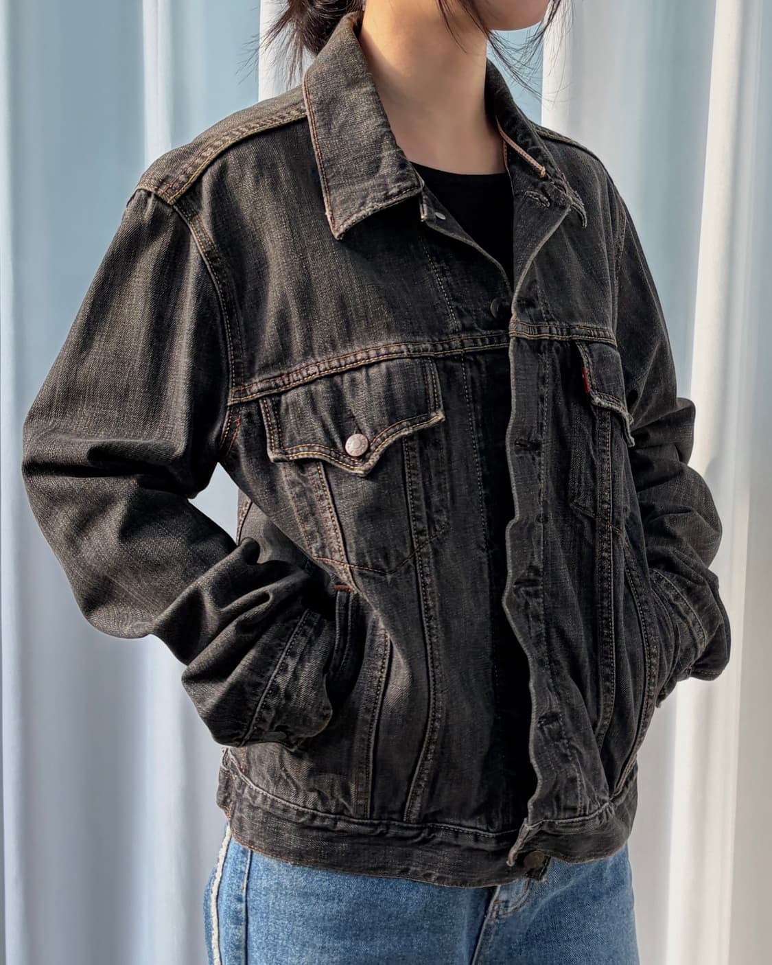 [M]리바이스 Levi's 00s 흑청 트러커 자켓 상품이미지4