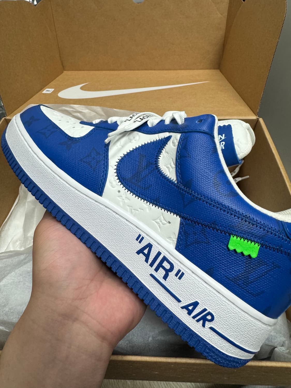 [US10.5] 루이비통 x 나이키 에어포스 팀 로얄 블루 상품이미지2
