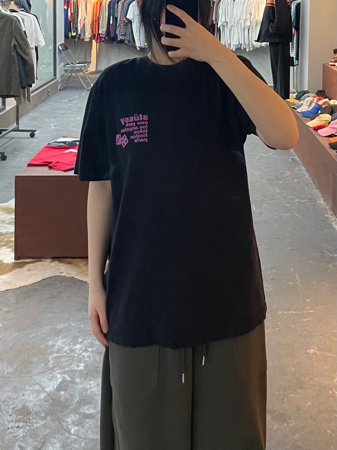 스투시 실루엣 블랙 반팔 H2576 상품이미지2