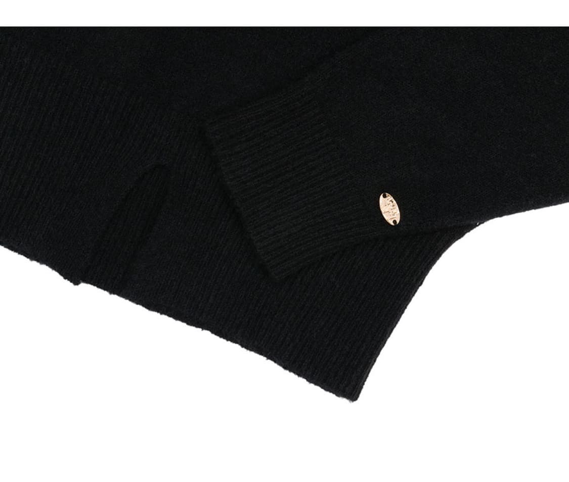 제너럴아이디어 브이넥 니트 풀오버 블랙 상품이미지5