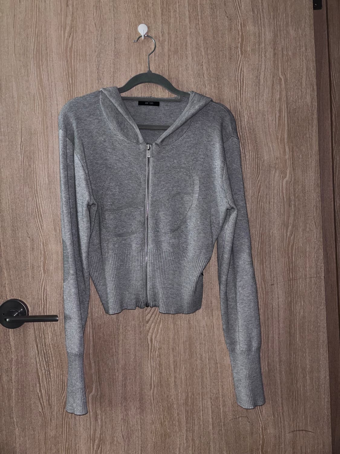 애즈온 니트 후드집업 (그레이) 상품이미지3