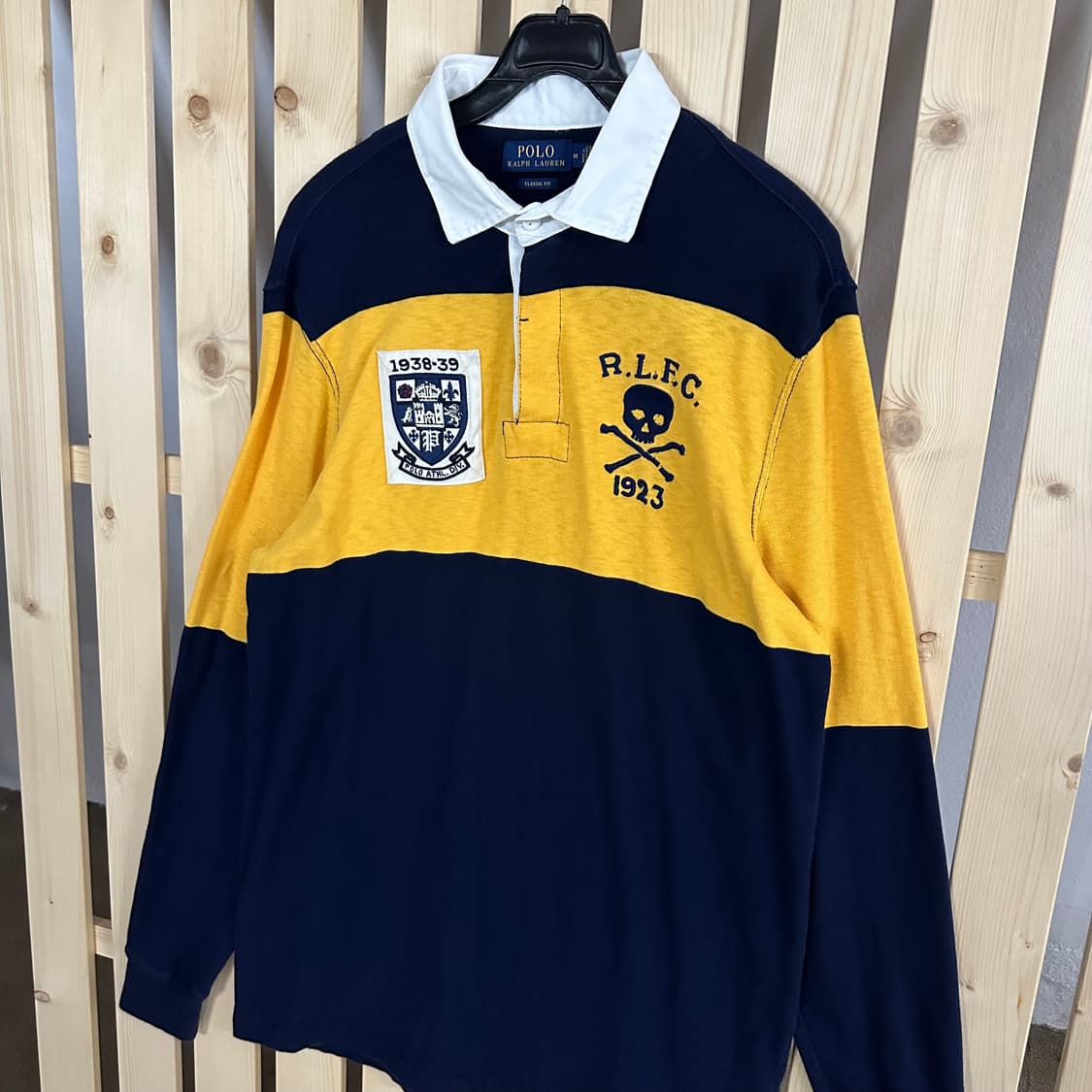 (M) 폴로 랄프로렌 스컬 스트라이프 럭비셔츠 럭비티 카라티 상품이미지2