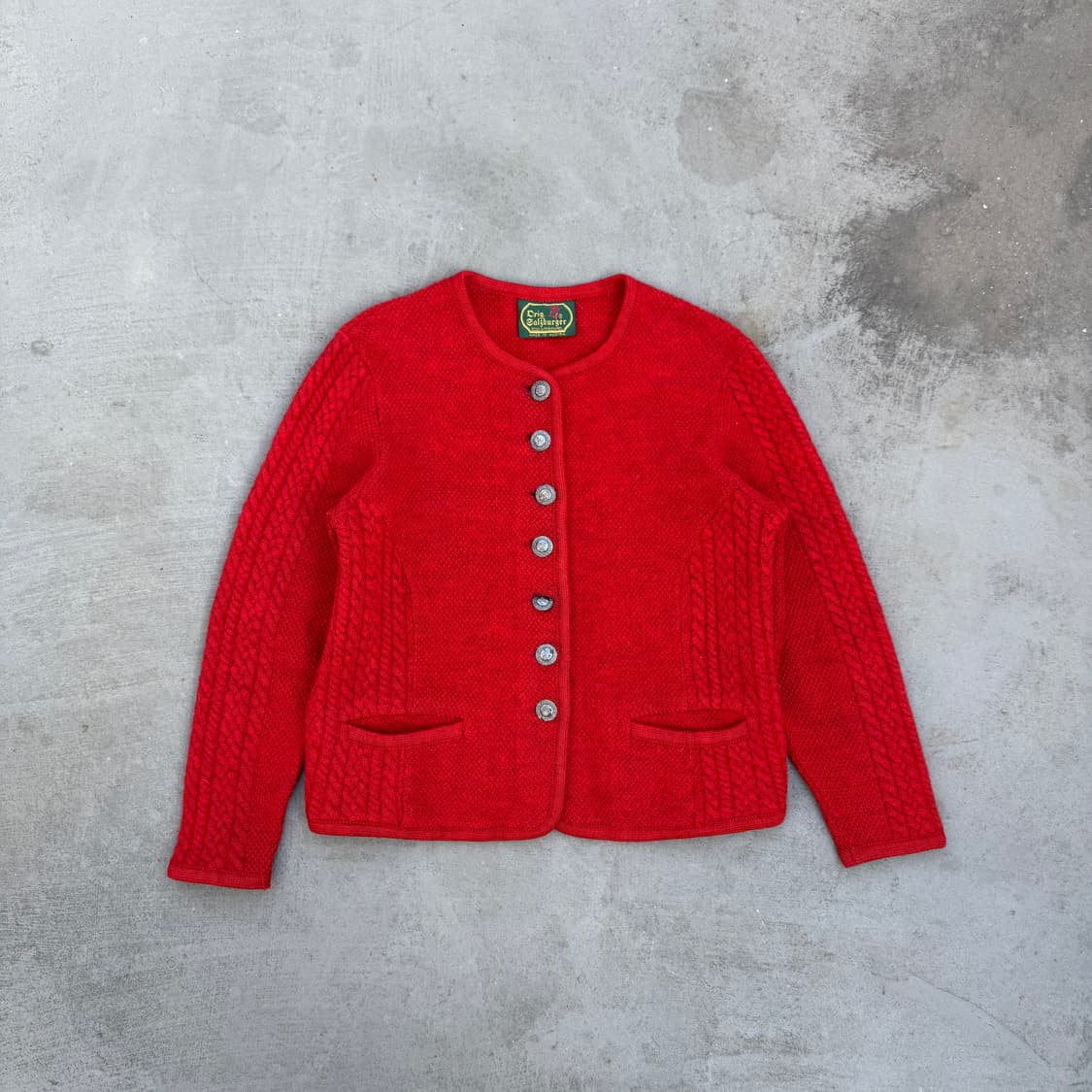 VTG wool red cardigan 울 가디건 상품이미지1