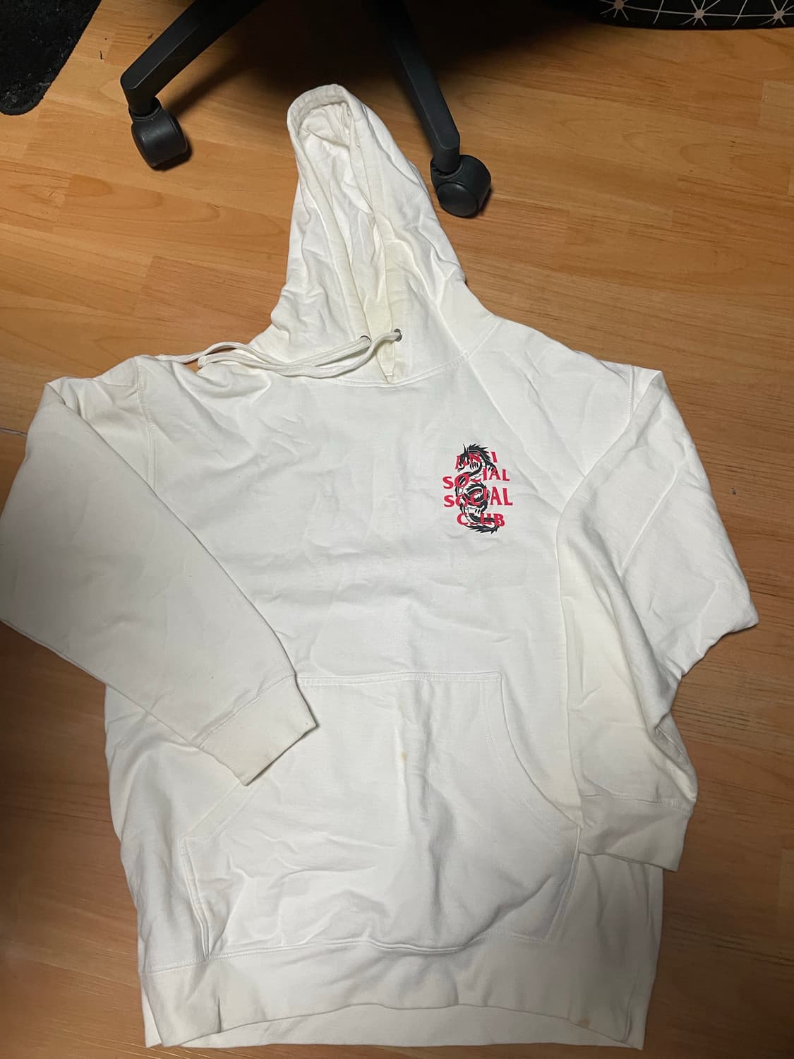 [L]안티소셜소셜클럽 드래곤 후드 화이트 상품이미지6