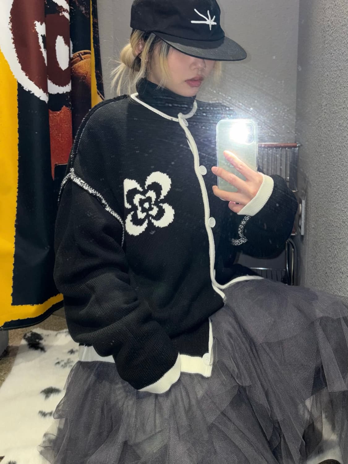 엑스톤즈 리버시블 플라워 가디건 상품이미지3