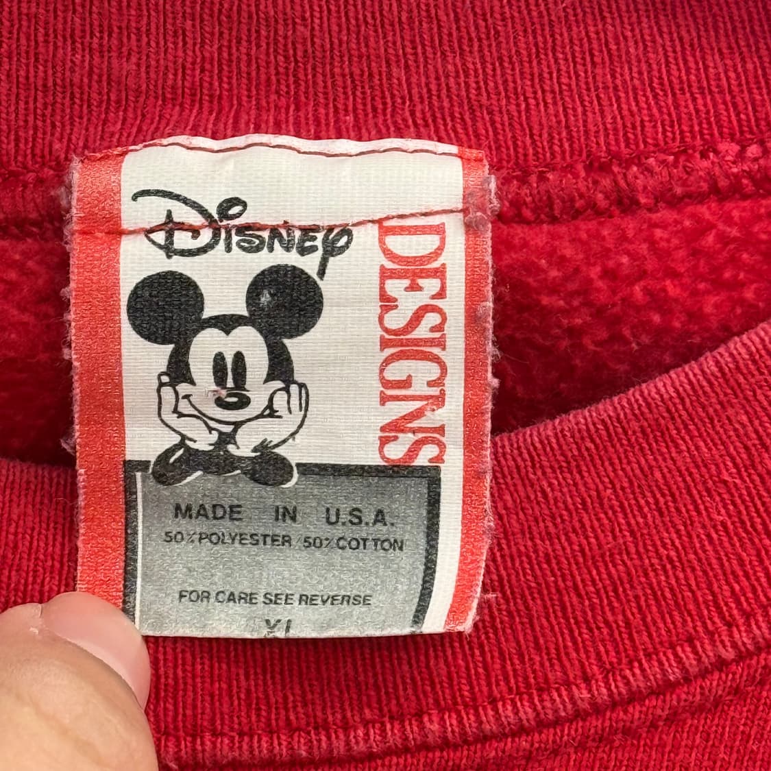 90S 빈티지 디즈니 미니마우스 레드 기모 맨투맨 (XL) 상품이미지2