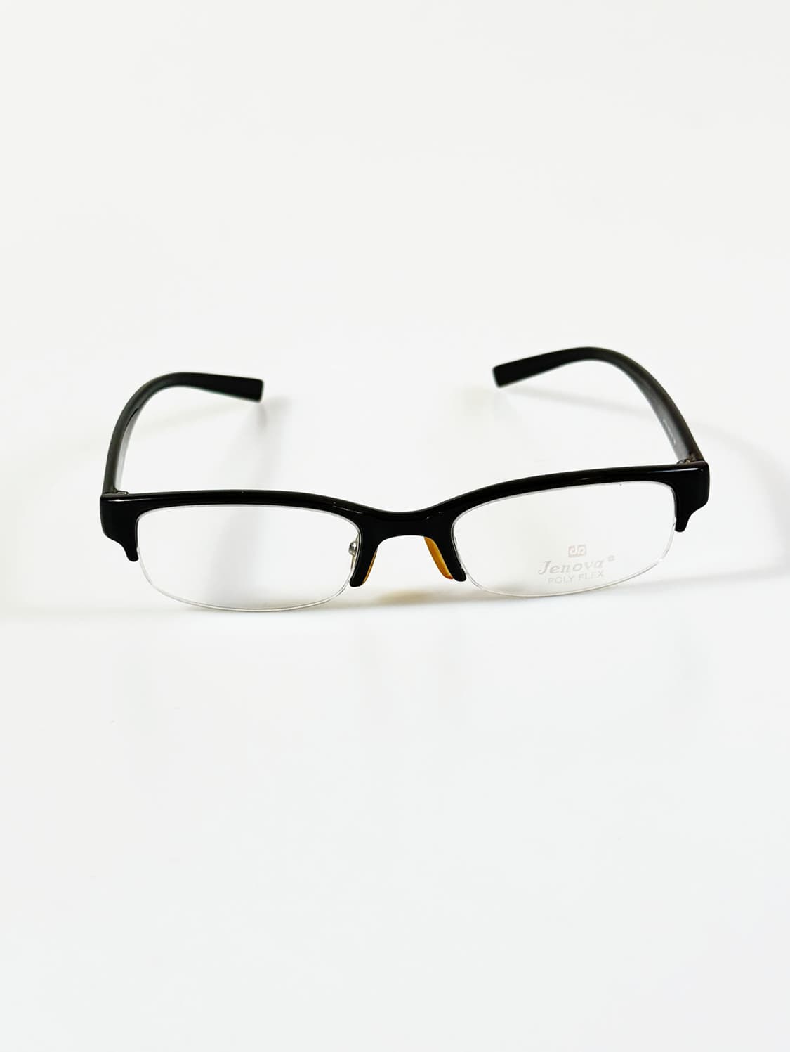 90s JENOVA 블랙 뿔테 반무테 스퀘어 빈티지 안경 상품이미지2