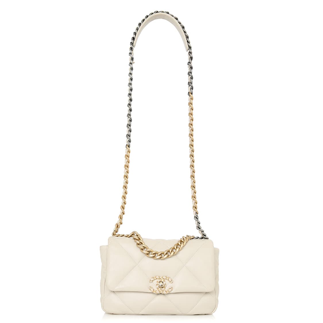 샤넬 19백 CC로고 콤비 체인 크로스 미듐 AS1160 상품이미지5