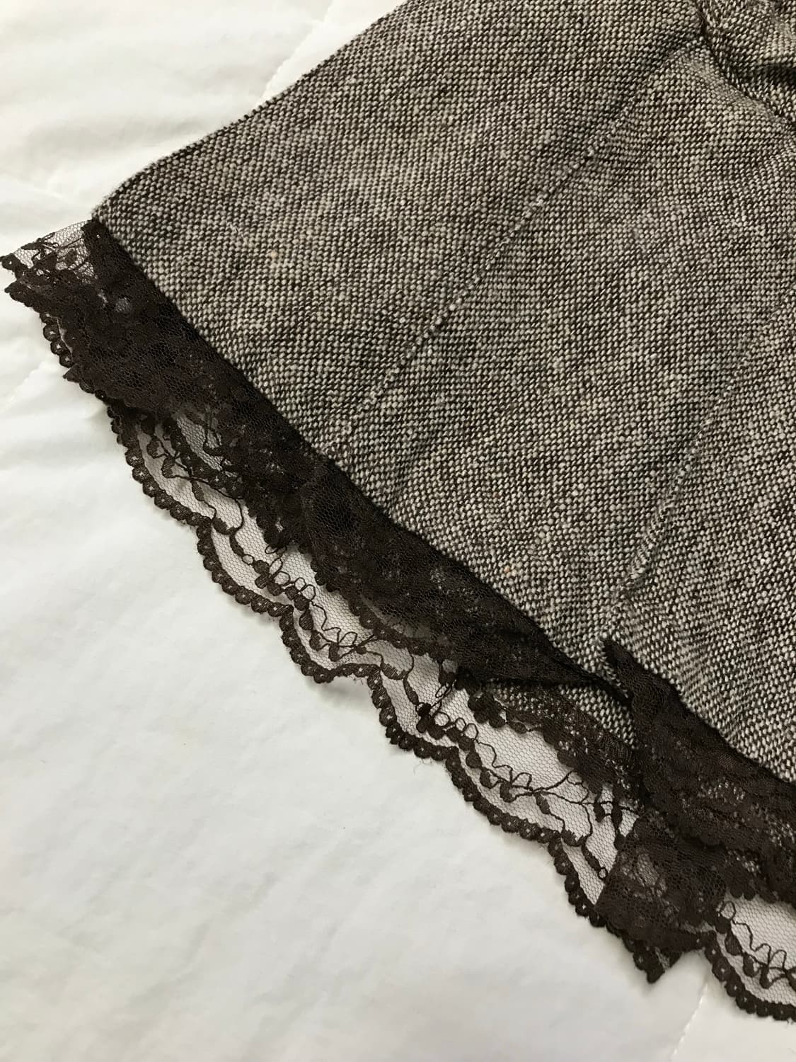 리즈리사 체크 레이스 브라운 포켓 미니스커트 상품이미지4