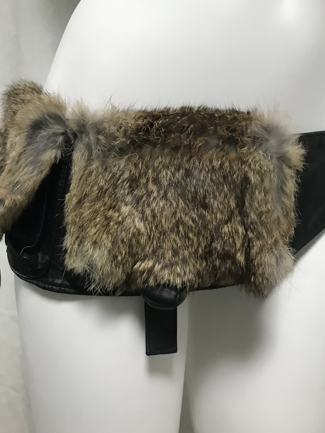 빈티지 00s y2k 래빗퍼 레더 벨트 백 상품이미지3