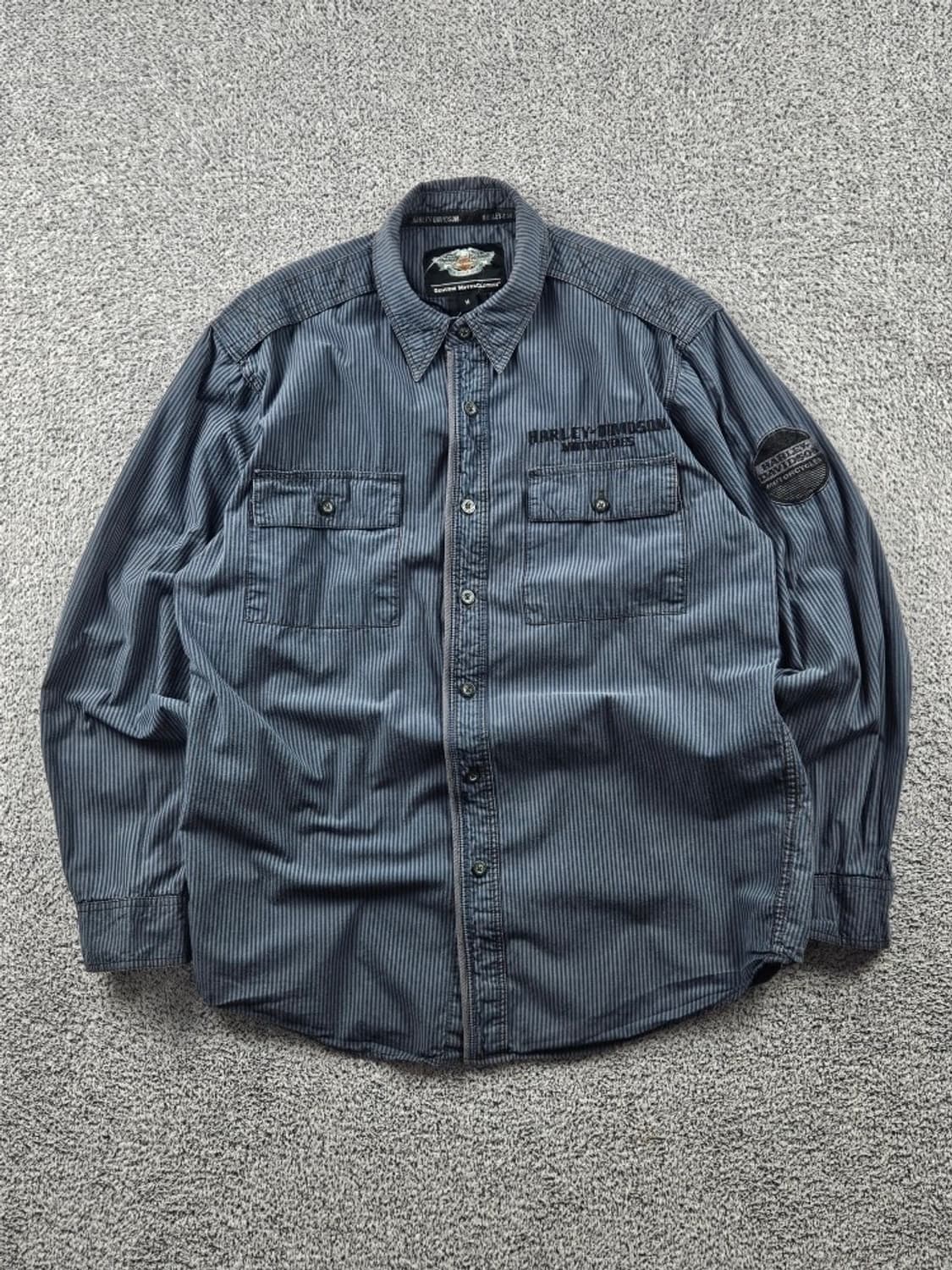 할리데이비슨 스트라이프 포켓 바이커 셔츠 ( M ) / 10721 상품이미지1