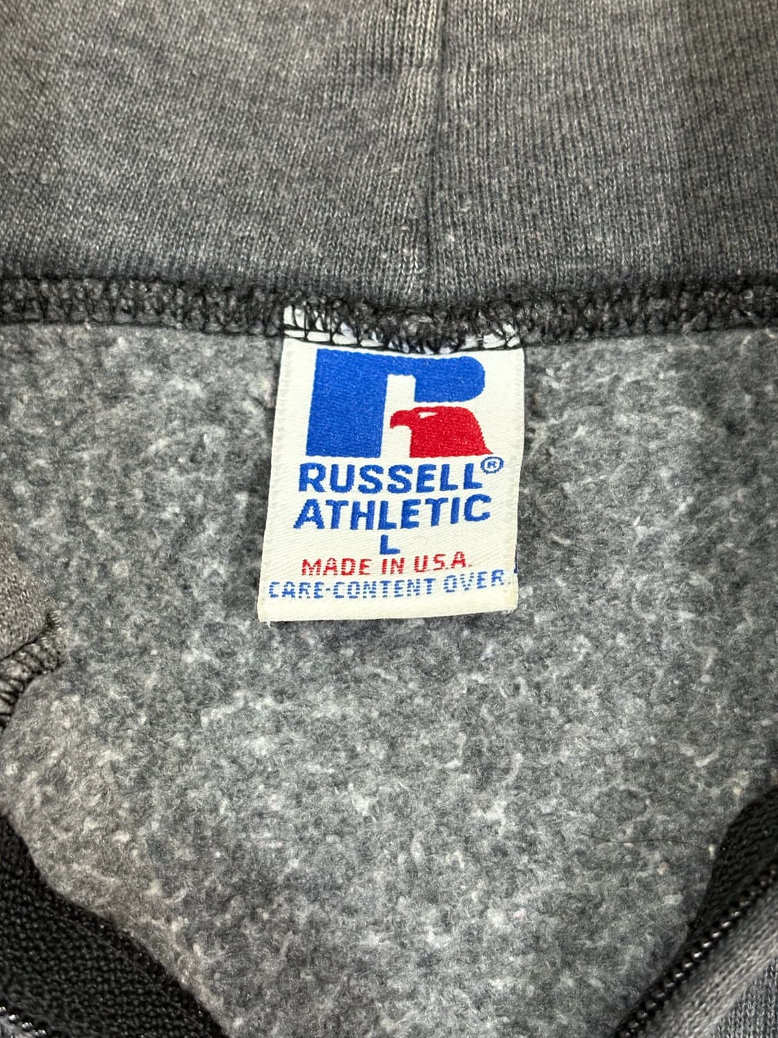 90s usa 러셀 후드집업 다크그레이 상품이미지3