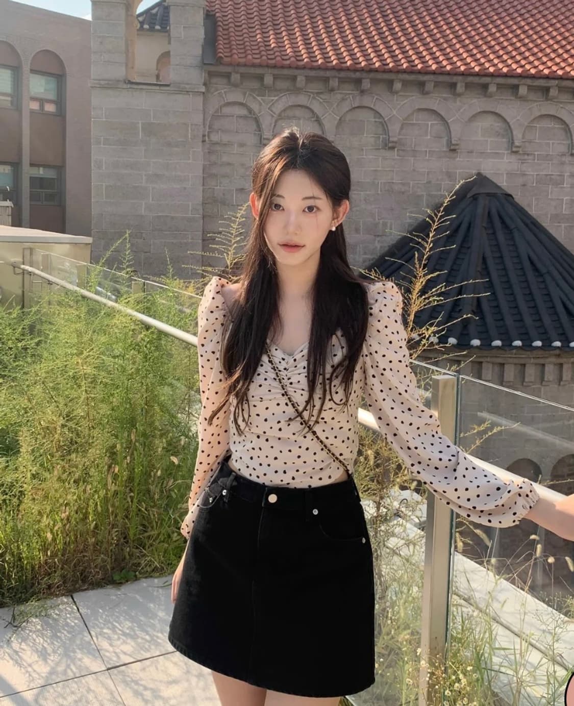 (새상품)제니오 zaenio 도트 블라우스 아이보리 상품이미지3