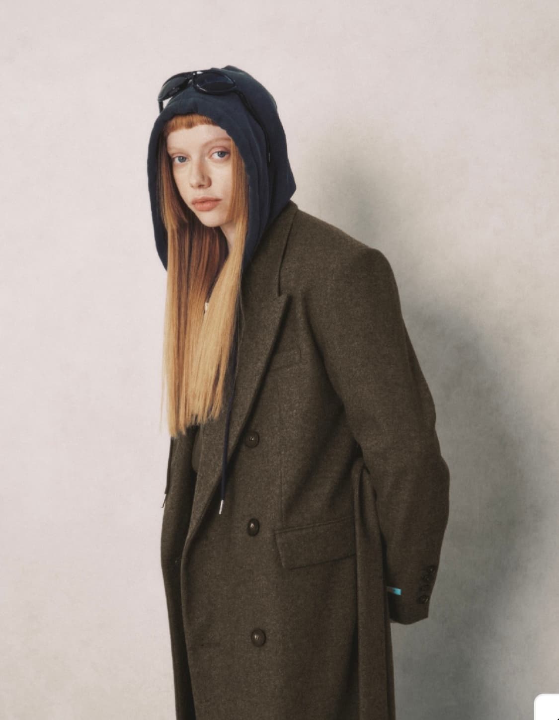 인스턴트펑크 오버사이즈 울 더블 롱코트 브라운 상품이미지2