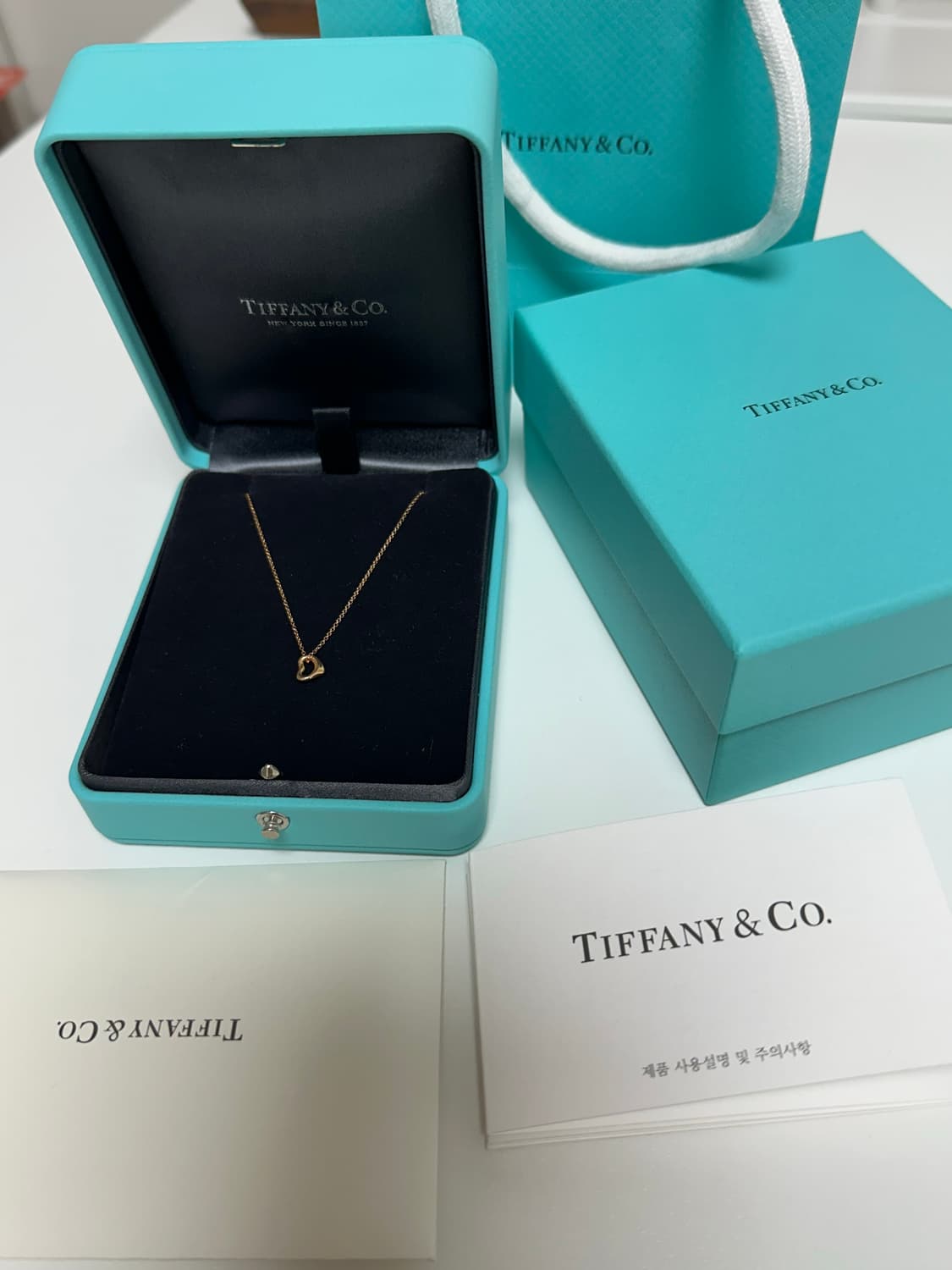 티파니앤코 오픈하트 목걸이 7mm 로즈골드 18k 상품이미지1