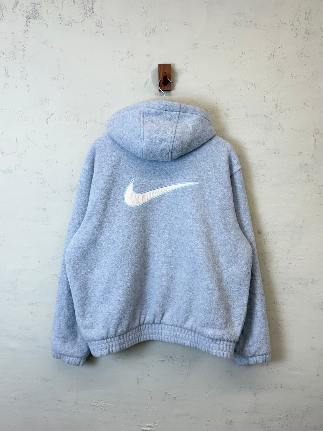 나이키 00s 올드스쿨 빅 스우시 플리스 후드자켓 하늘색 상품이미지2