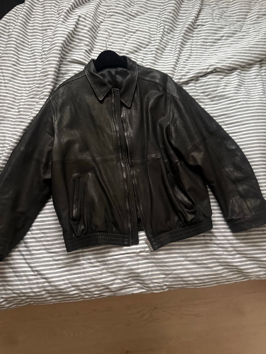 유스 워시드 레더 블루종 L사이즈 상품이미지2