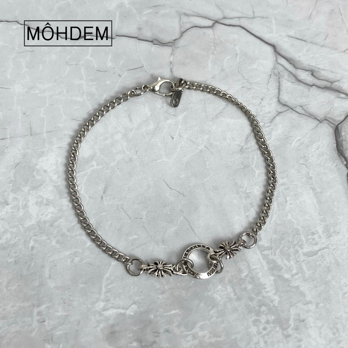 크로스4 실버 체인팔찌 상품이미지1