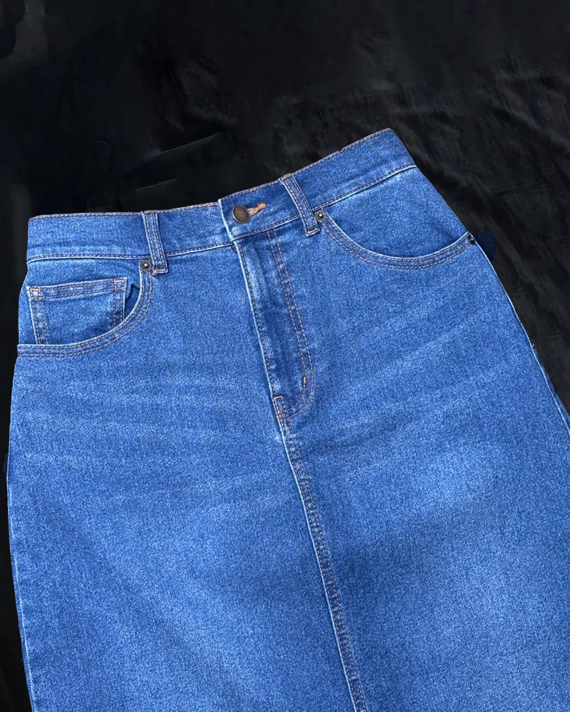 일본빈티지 진청 롱스커트 상품이미지2