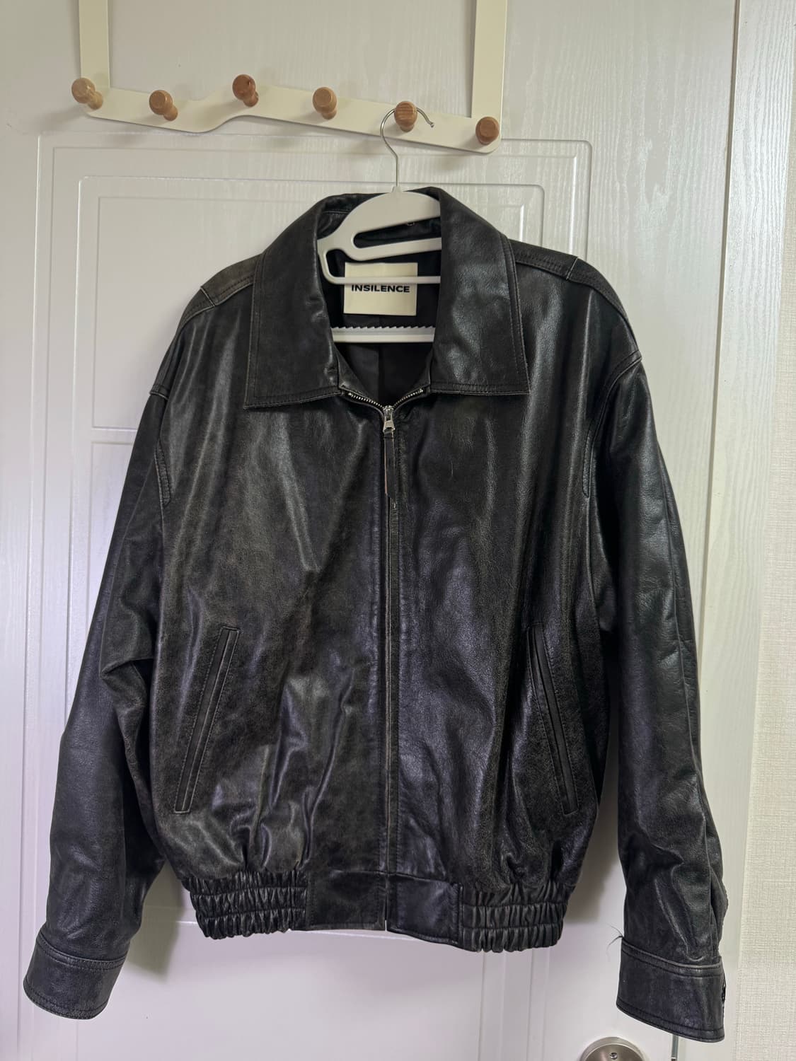 인사일런스 디스트레스드 레더 자켓 S 상품이미지1