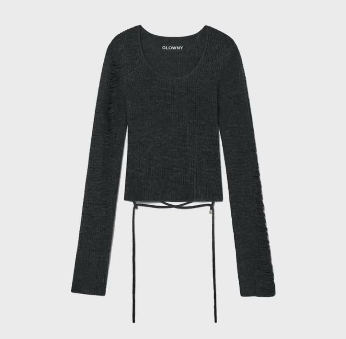 글로니 damaged wool knit top set [charcoal] 상품이미지1