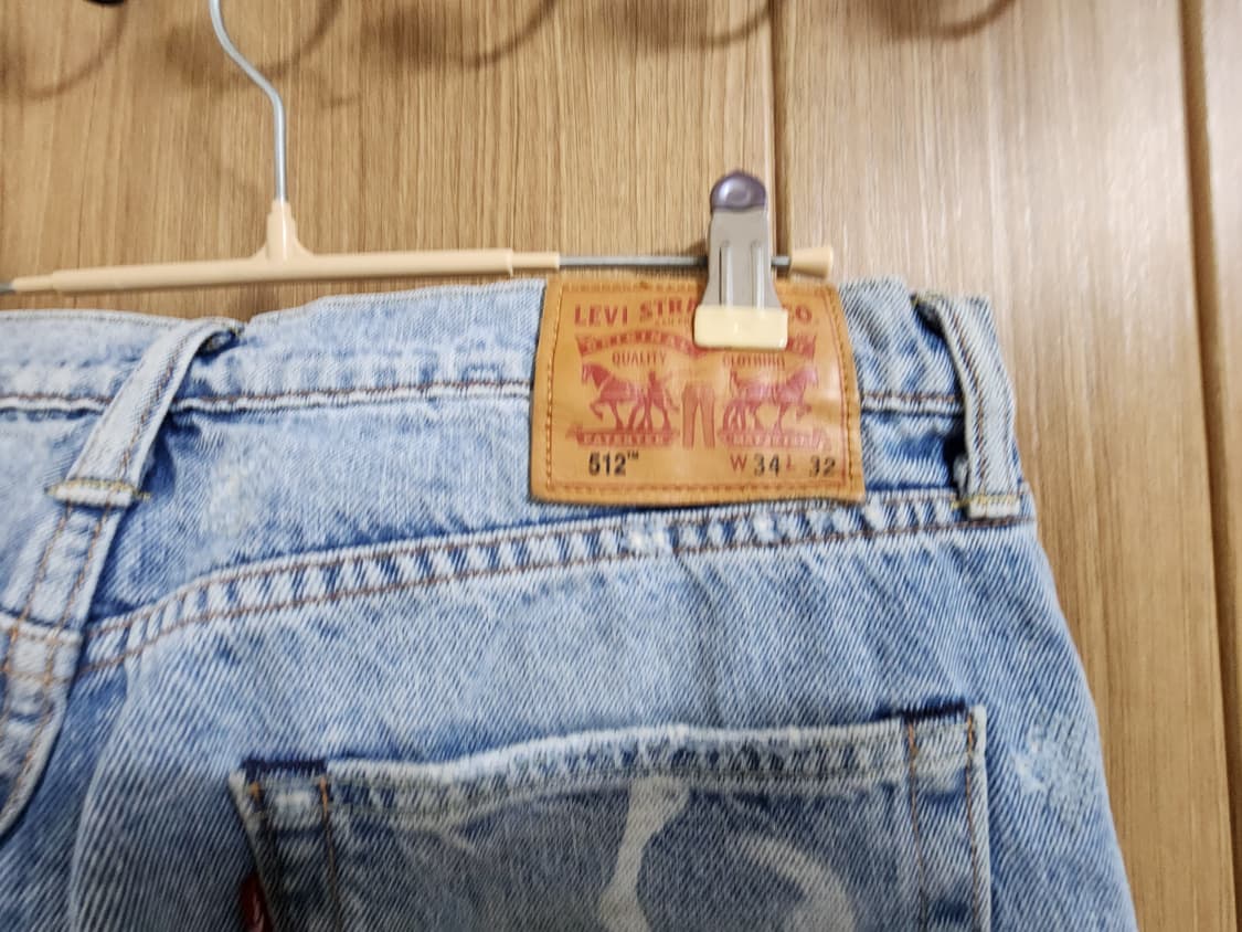 (34)리바이스 512 슬림 테이퍼드 빈티지 데미지 워싱 데님 팬츠 상품이미지7