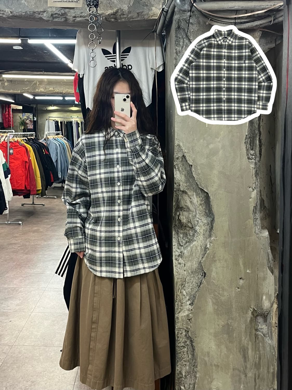 디스이즈네버뎃 체크 셔츠 그린 S #csz2267 상품이미지1