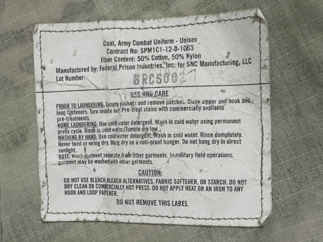 미군 OCP 멀티캠 전투복 상의 (L/L) (XL) (만원샵) 상품이미지9