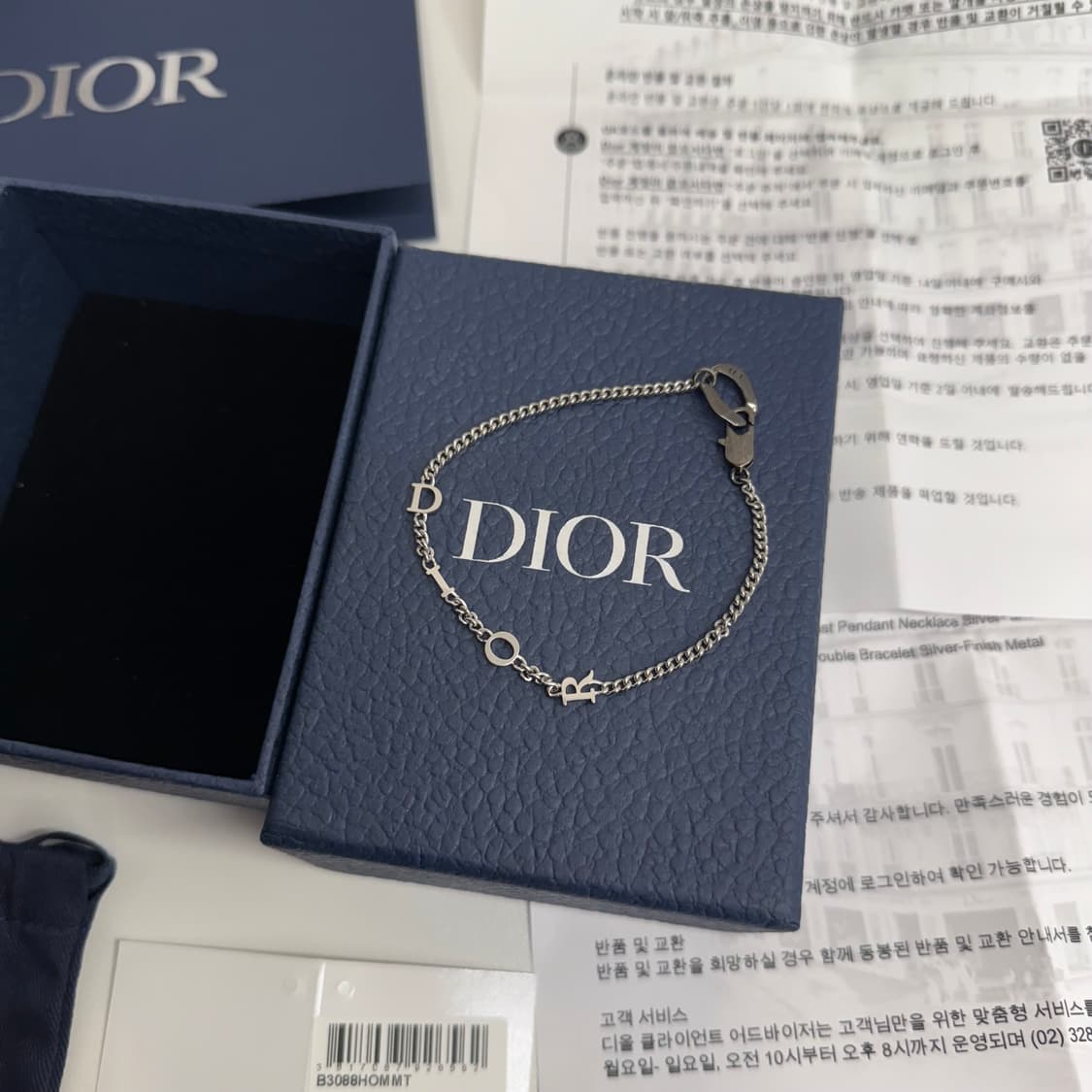 [1회 착용] 25년 디올 콘트라스트 체인 팔찌 L 상품이미지3