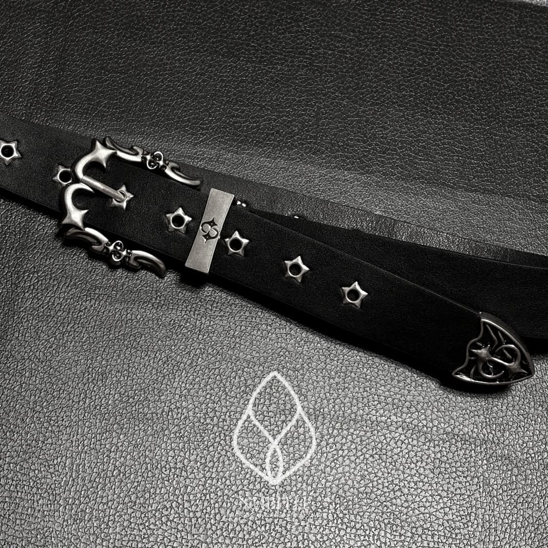 🌗 Chrome buckle belt / 크롬 버클 스터드 웨스턴 벨트 상품이미지2