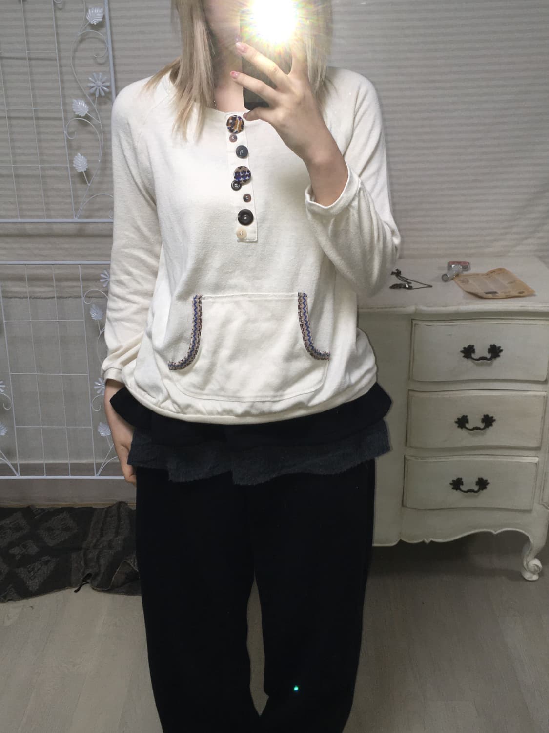 jpn vintage 아이보리 너드모리 버튼 포켓 티셔츠 상품이미지5