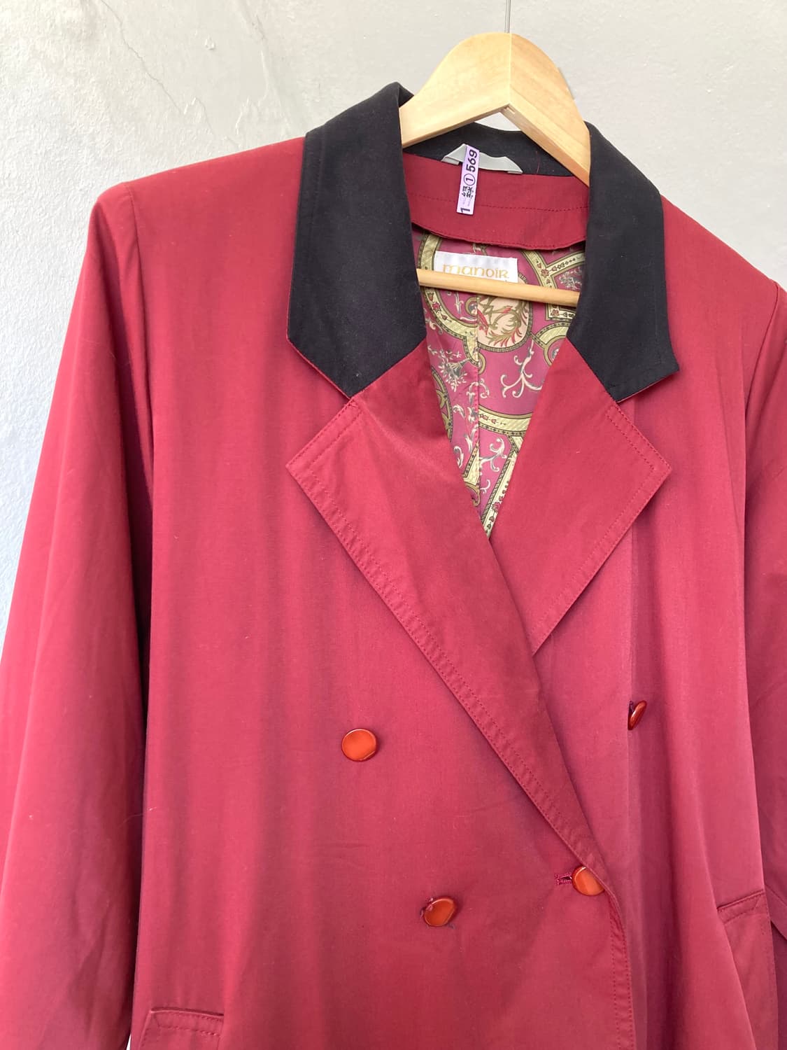 보들보들 버건디 트렌치 코트 상품이미지2