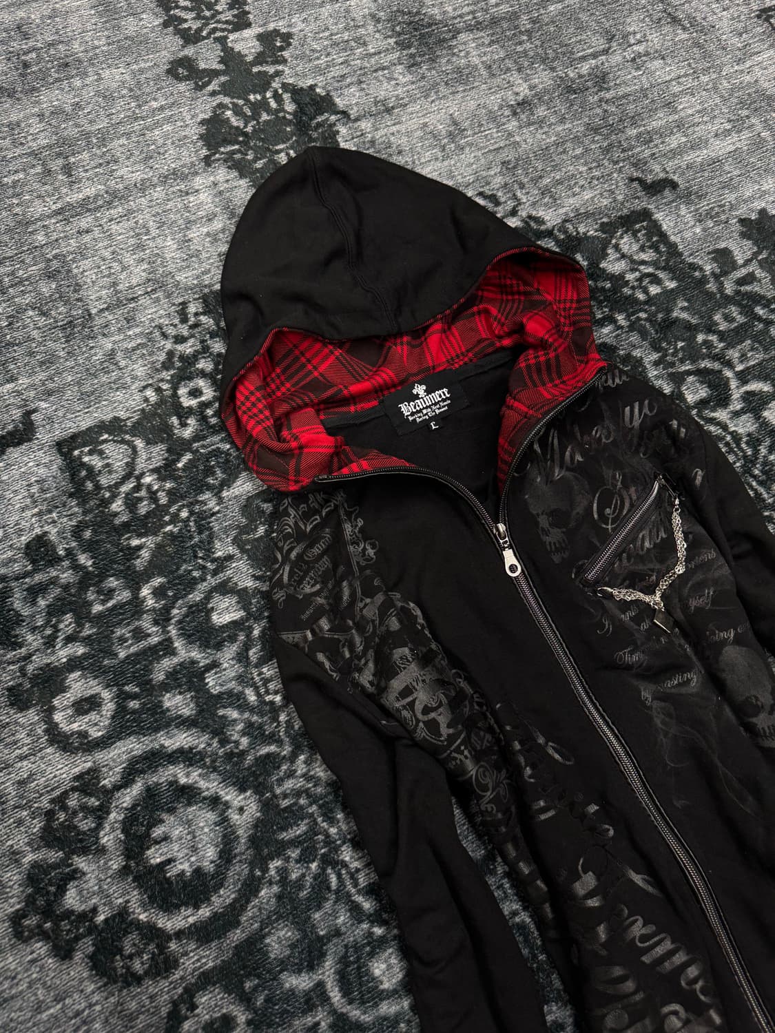 Beaumere 00s skull printing pendant hood 상품이미지2