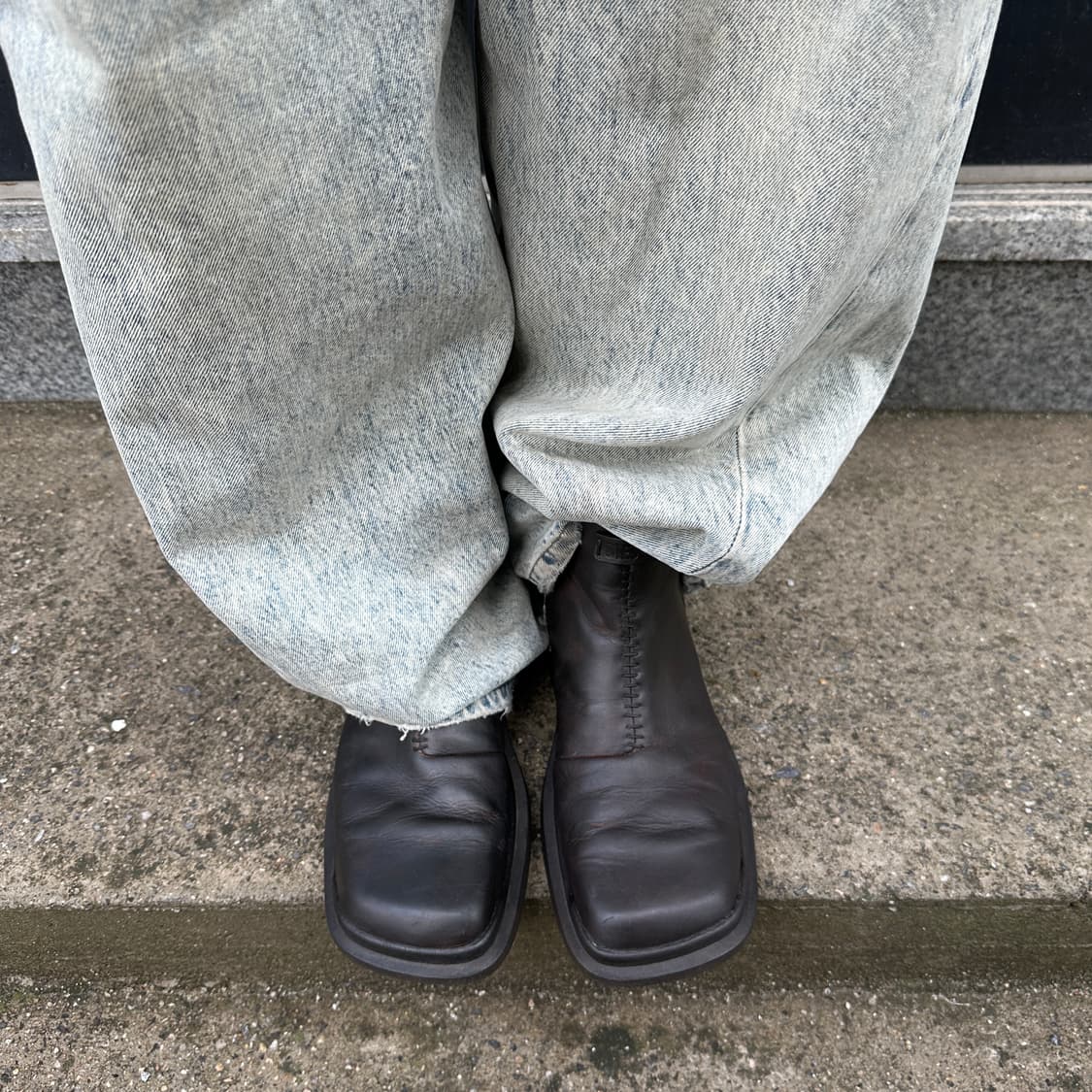 00s 디젤 스퀘어토 가죽 부츠 상품이미지9