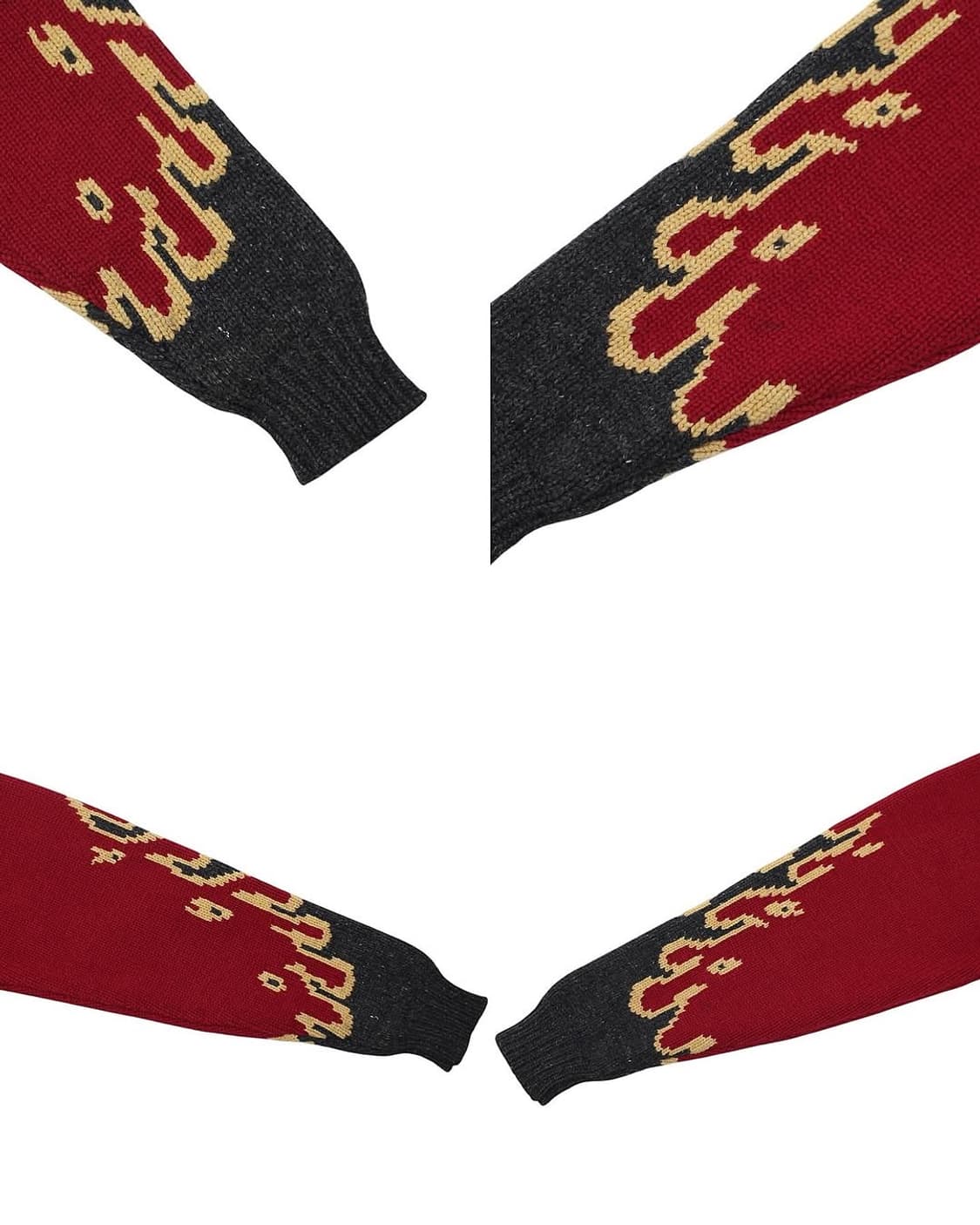 1990s 할리데이비슨 플레임 울 코위찬 집업 스웨터 빈티지 상품이미지8