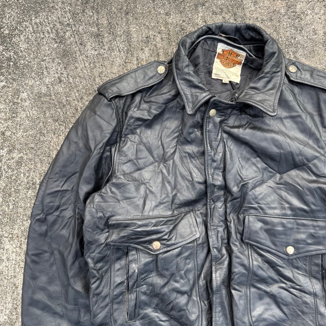 [XL] 80s Harley Davidson 할리 G1 레더자켓 상품이미지4