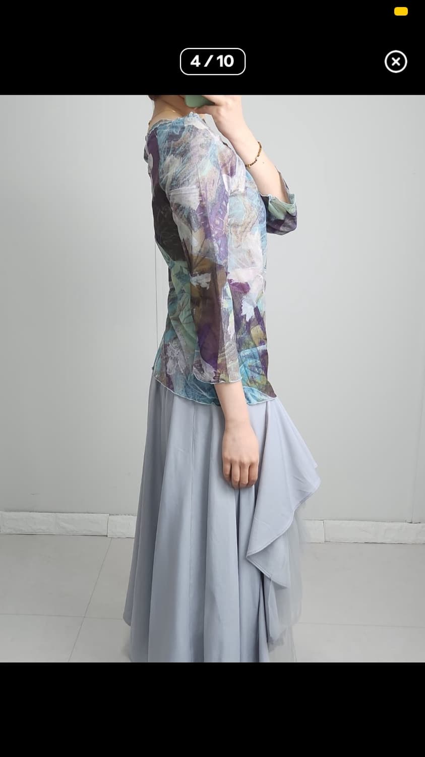 패턴 매쉬 탑 상품이미지3