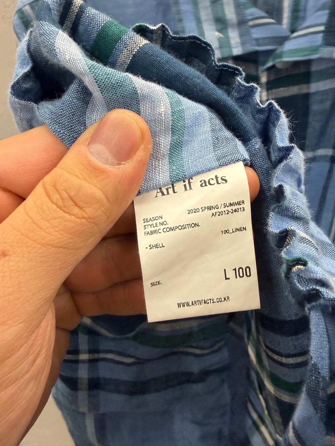 Art if acts 체크 셔츠 L 100 상품이미지4