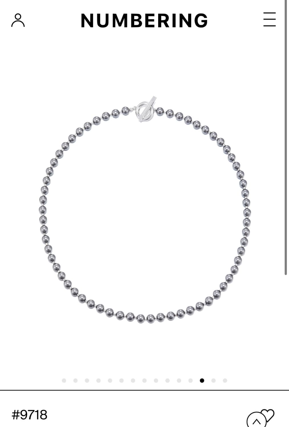 넘버링 #9718 흑진주 네크리스 6mm 상품이미지1
