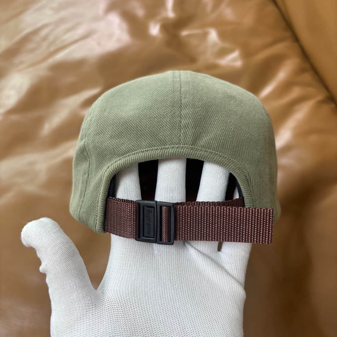 슈프림 캠프캡 모자 박스로고 23ss 스웨이드 바이저 라이트 올리브 상품이미지8