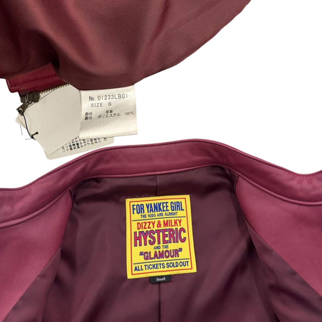 히스테릭글래머 램레더 카페레이서 싱글 라이더 자켓 핑크 상품이미지7