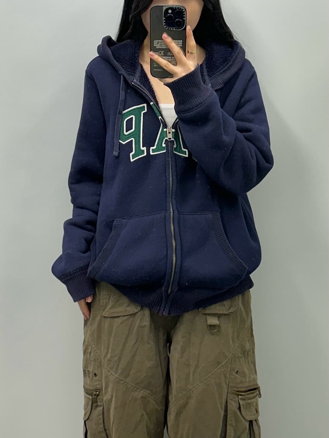 Gap 갭 네이비 양털 후드집업 상품이미지1