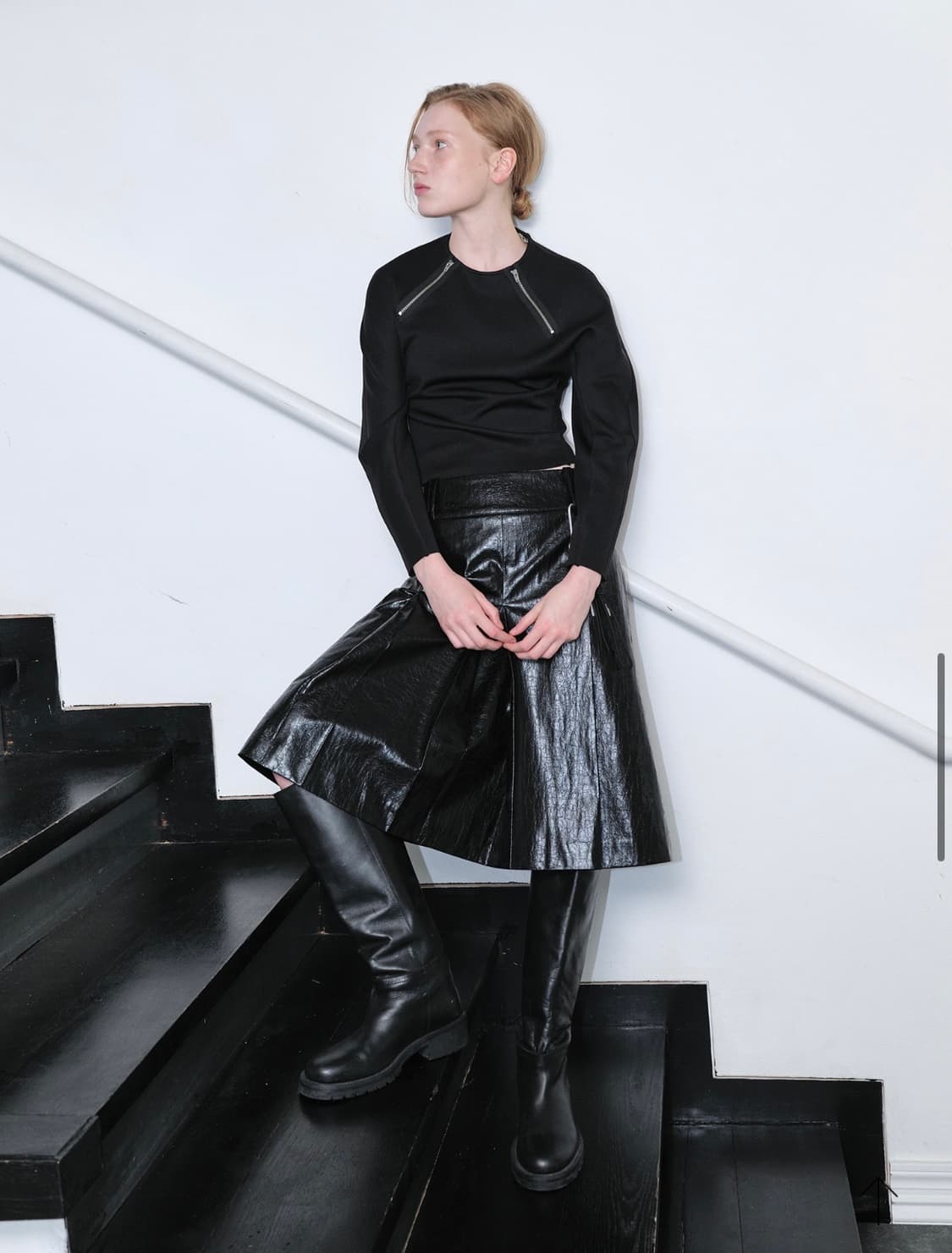 윤세 지퍼 롱 슬리브 탑  상품이미지3