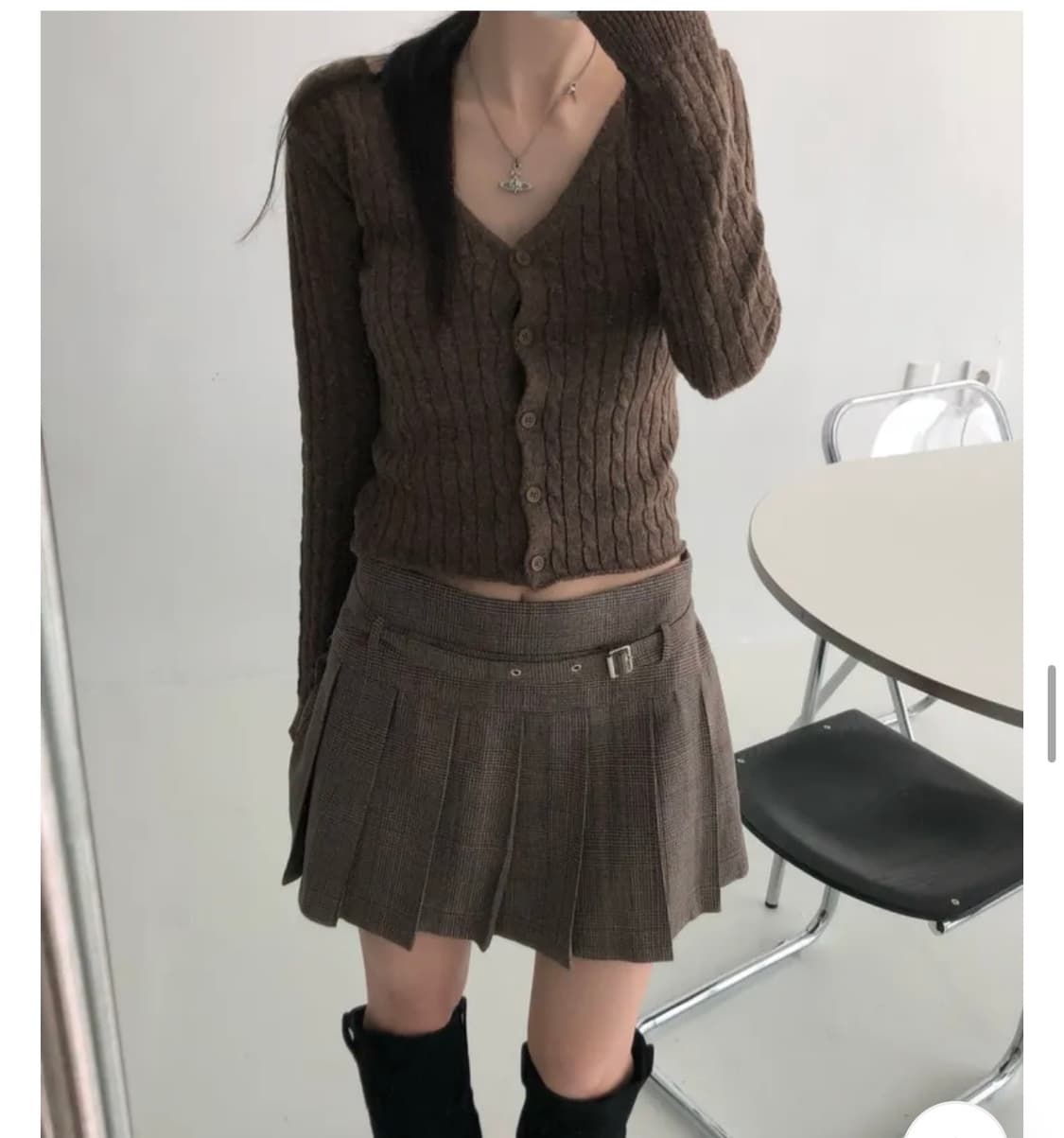 체크 스커트 블랙업 릿킴 바이너리원 바온 지그재그  상품이미지2